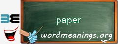 WordMeaning blackboard for paper
